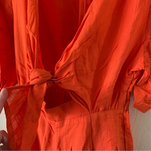 HYFVE Orange/Coral Linen-like Jumpsuit Size S Just STUNNING! NWOT - Picture 3 of 8